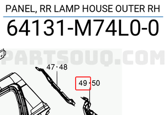 Suzuki 64131M74L00 PANEL, RR LAMP HOUSE OUTER RH