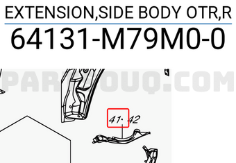 Suzuki 64131M79M00 EXTENSION,SIDE BODY OTR,R