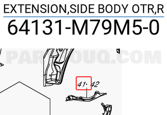 Suzuki 64131M79M50 EXTENSION,SIDE BODY OTR,R