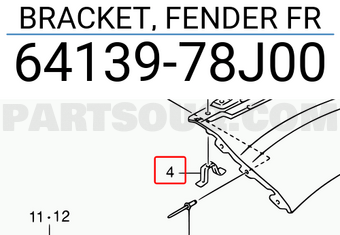 Suzuki 6413978J00 BRACKET, FENDER FR