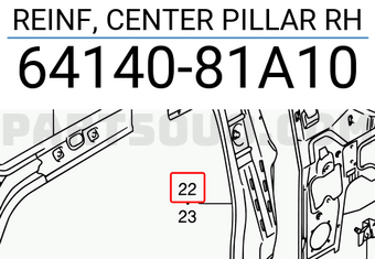 Suzuki 6414081A10 REINF, CENTER PILLAR RH