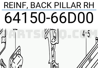 Suzuki 6415066D00 REINF, BACK PILLAR RH