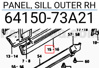 Suzuki 6415073A21 PANEL, SILL OUTER RH