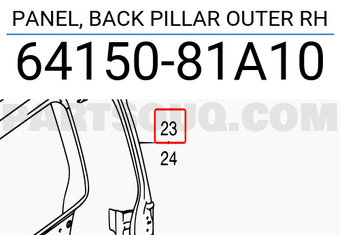 Suzuki 6415081A10 PANEL, BACK PILLAR OUTER RH