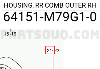 Suzuki 64151M79G10 HOUSING, RR COMB OUTER RH