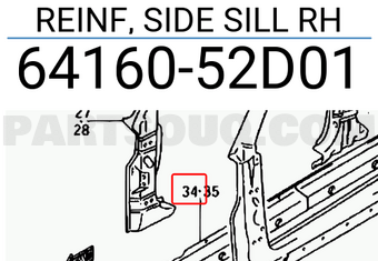 Suzuki 6416052D01 REINF, SIDE SILL RH