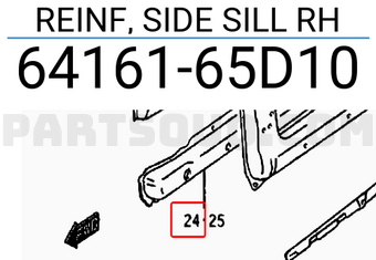 Suzuki 6416165D10 REINF, SIDE SILL RH