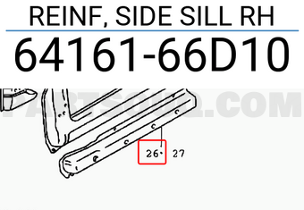 Suzuki 6416166D10 REINF, SIDE SILL RH