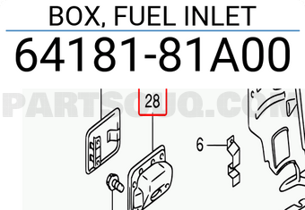 Suzuki 6418181A00 BOX, FUEL INLET