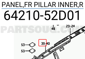 Suzuki 6421052D01 PANEL,FR PILLAR INNER,R