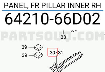 Suzuki 6421066D02 PANEL, FR PILLAR INNER RH