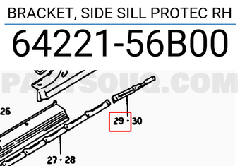 Suzuki 6422156B00 BRACKET, SIDE SILL PROTEC RH
