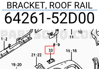 Suzuki 6426152D00 BRACKET, ROOF RAIL