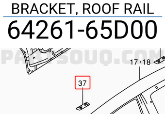 Suzuki 6426165D00 BRACKET, ROOF RAIL