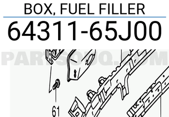 Suzuki 6431165J00 BOX, FUEL FILLER