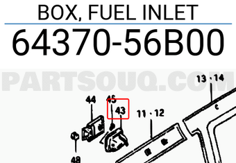 Suzuki 6437056B00 BOX, FUEL INLET
