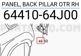 Suzuki 6441064J00 PANEL, BACK PILLAR OTR RH