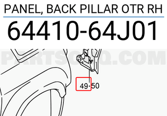Suzuki 6441064J01 PANEL, BACK PILLAR OTR RH