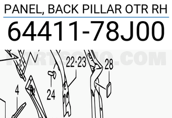 Suzuki 6441178J00 PANEL, BACK PILLAR OTR RH