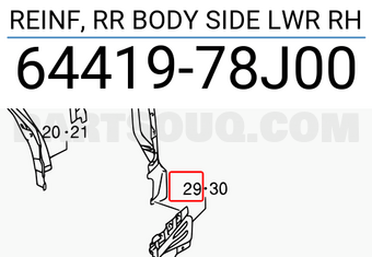 Suzuki 6441978J00 REINF, RR BODY SIDE LWR RH