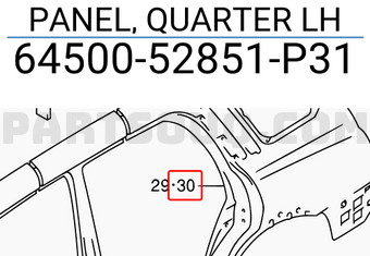 Suzuki 6450052851P31 PANEL, QUARTER LH