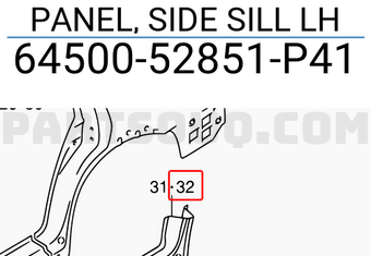 Suzuki 6450052851P41 PANEL, SIDE SILL LH