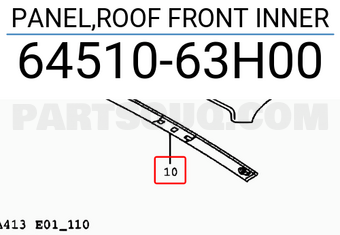 Suzuki 6451063H00 PANEL,ROOF FRONT INNER