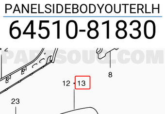 Suzuki 6451081830 PANELSIDEBODYOUTERLH