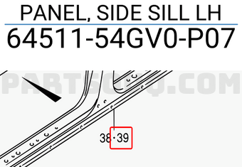 Suzuki 6451154GV0P07 PANEL, SIDE SILL LH