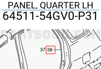 Suzuki 6451154GV0P31 PANEL, QUARTER LH