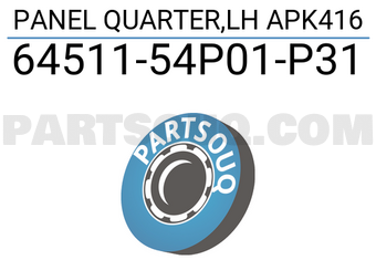 Suzuki 6451154P01P31 PANEL QUARTER,LH APK416