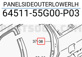 Suzuki 6451155G00P03 PANELSIDEOUTERLOWERLH