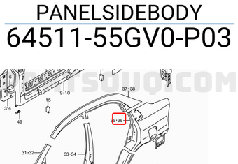 Suzuki 6451155GV0P03 PANELSIDEBODY