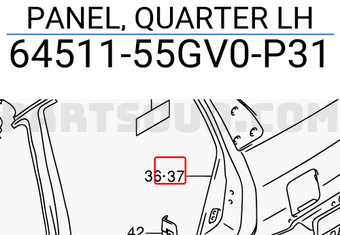 Suzuki 6451155GV0P31 PANEL, QUARTER LH