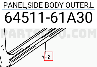 Suzuki 6451161A30 PANEL,SIDE BODY OUTER,L