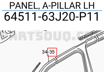 Suzuki 6451163J20P11 PANEL, A-PILLAR LH