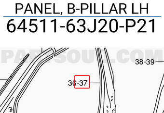 Suzuki 6451163J20P21 PANEL, B-PILLAR LH
