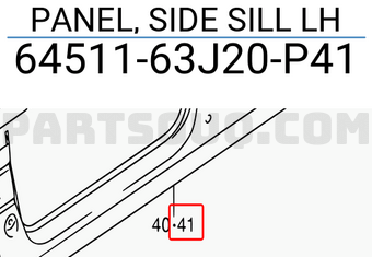 Suzuki 6451163J20P41 PANEL, SIDE SILL LH