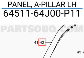 Suzuki 6451164J00P11 PANEL, A-PILLAR LH