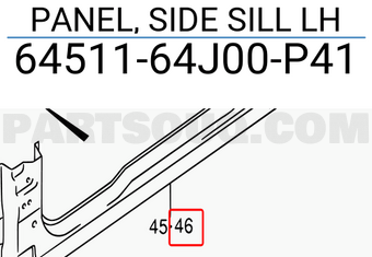 Suzuki 6451164J00P41 PANEL, SIDE SILL LH