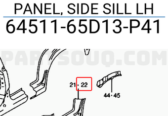 Suzuki 6451165D13P41 PANEL, SIDE SILL LH
