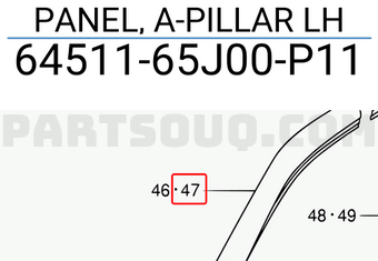 Suzuki 6451165J00P11 PANEL, A-PILLAR LH