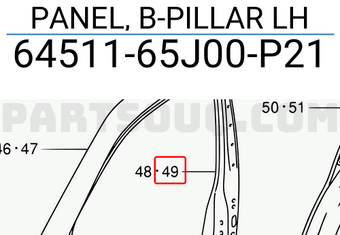 Suzuki 6451165J00P21 PANEL, B-PILLAR LH