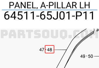 Suzuki 6451165J01P11 PANEL, A-PILLAR LH