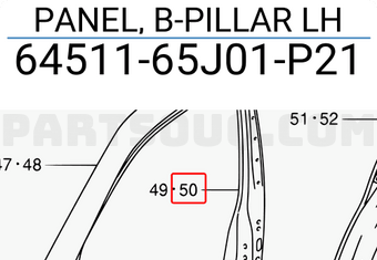 Suzuki 6451165J01P21 PANEL, B-PILLAR LH