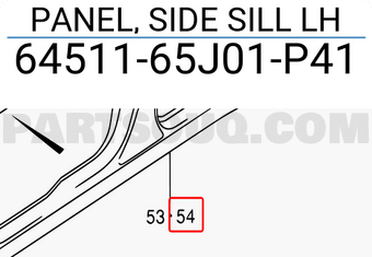 Suzuki 6451165J01P41 PANEL, SIDE SILL LH