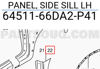 Suzuki 6451166DA2P41 PANEL, SIDE SILL LH