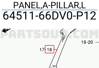 Suzuki 6451166DV0P12 PANEL,A-PILLAR,L