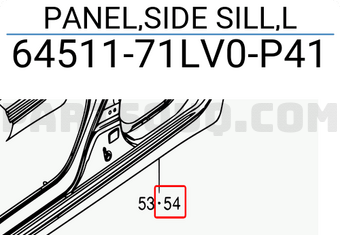 Suzuki 6451171LV0P41 PANEL,SIDE SILL,L