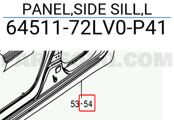 Suzuki 6451172LV0P41 PANEL,SIDE SILL,L